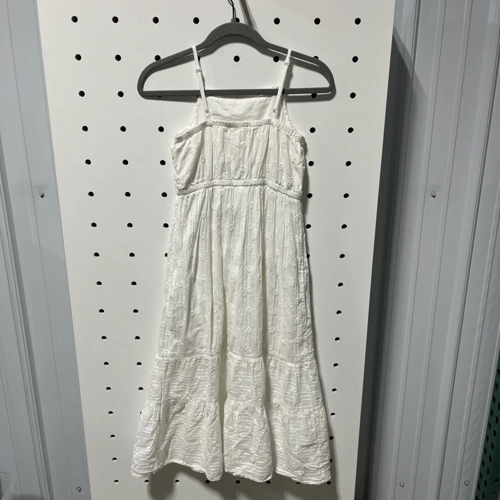 Cat & Jack Girls White Embroidered Dress Size L